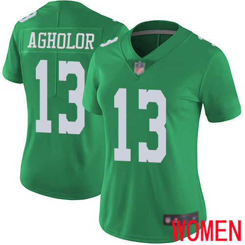 Women Philadelphia Eagles #13 Nelson Agholor Limited Green Rush Vapor Untouchable NFL Jersey Football